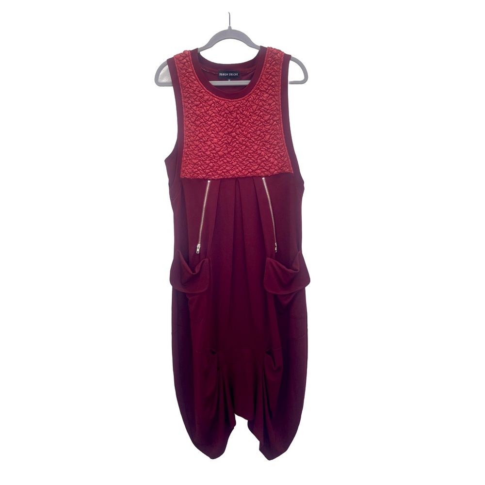 Paolo Tricot- Lagenlook multitexture asymmetrical dress renaissance‎ fair sz m
